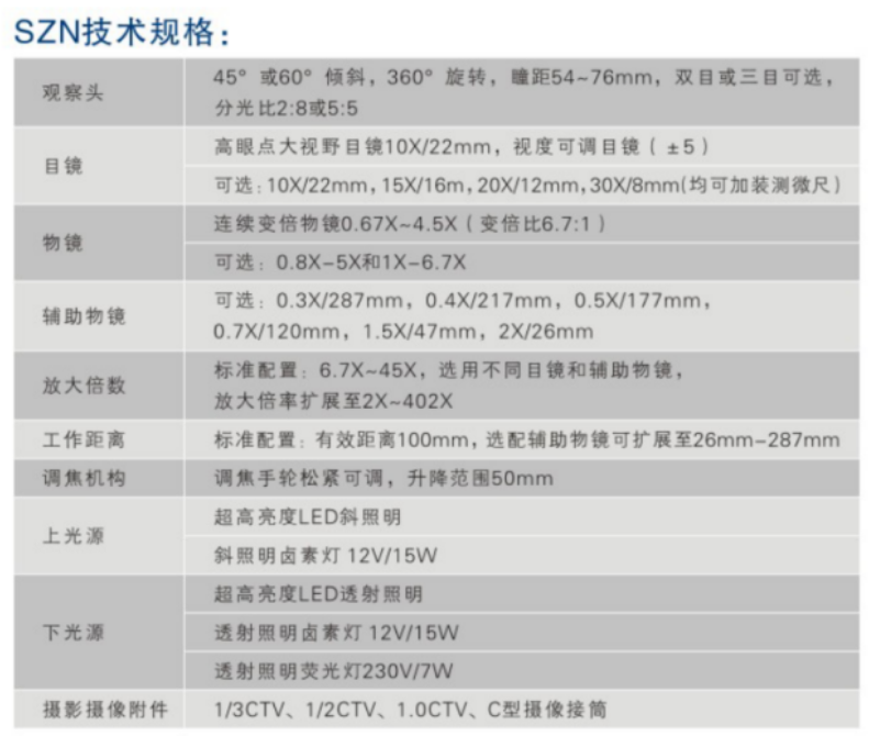 工业检测双目显微镜